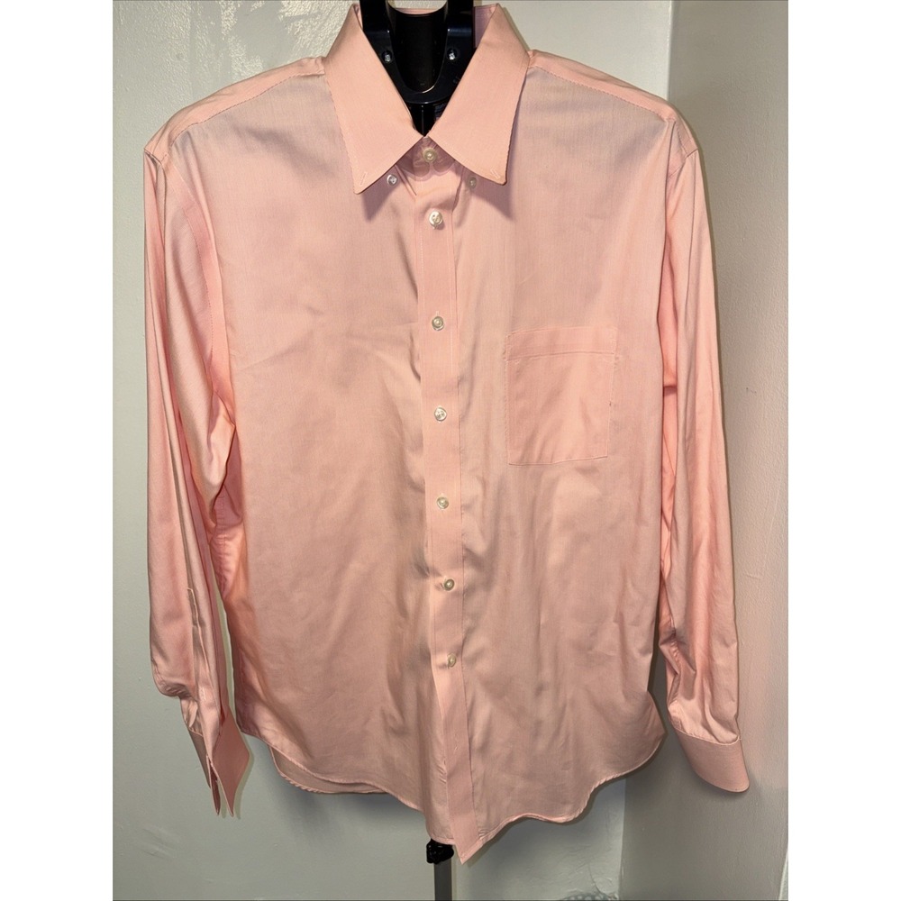 NWOT Kenneth Cole Reaction Men's Shirt Large Button-Down Pink micro strips
